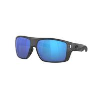 Costa Diego Matte Grey Frame Blue Mirror 580G Lens Sunglasses