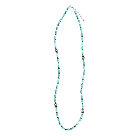 West And Co Turquoise And Navajo Peal Necklace 