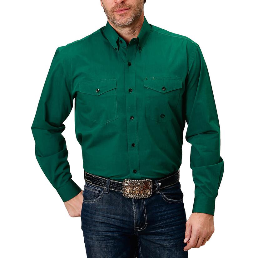  Roper Amarillo Classic Forest Solid Men's Shirt