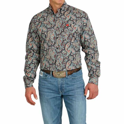 Cinch Charcoal Long Sleeve Button-Down Men's Shirt