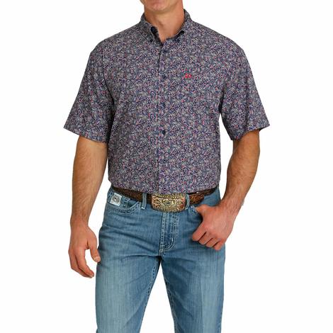 Cinch Navy Arena Flex Short Sleeve Button-Down Men's Shirt