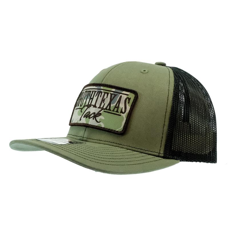  Stt Camo Patch Loden Green With Black Meshback Cap