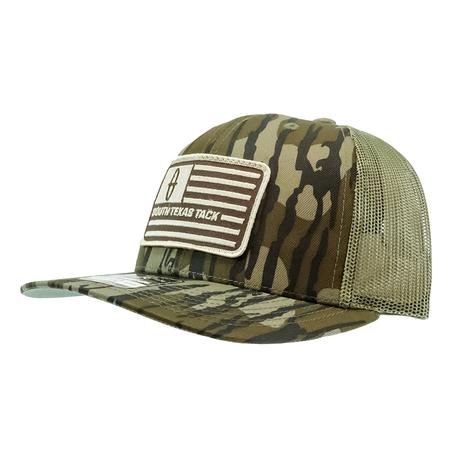 STT Bar Nothing Flag Patch Camo with Loden Green Meshback Cap