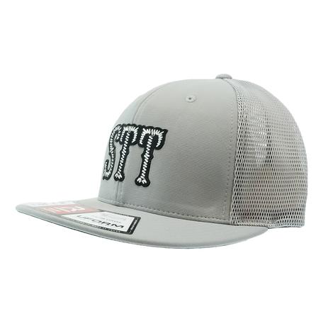 STT Black Embroidered Logo Grey Flat Brim Meshback Cap