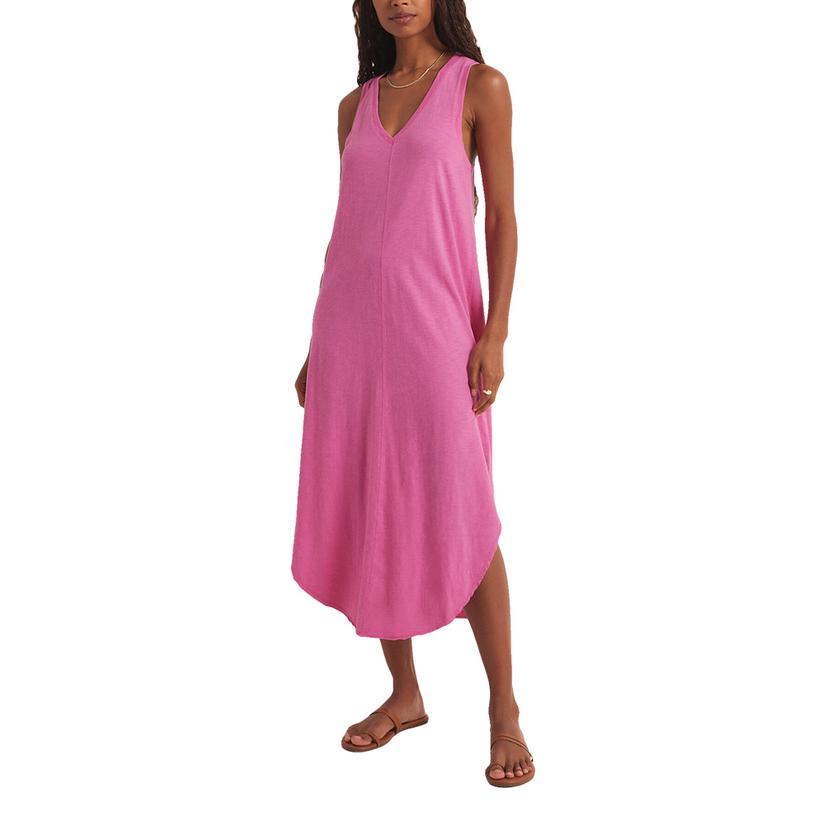  Z Supply Pink The Reverie Slub Women's Midi Dress