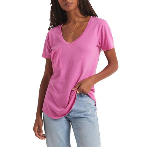 Z Supply Pink The Pocket Tee Women's Shirt