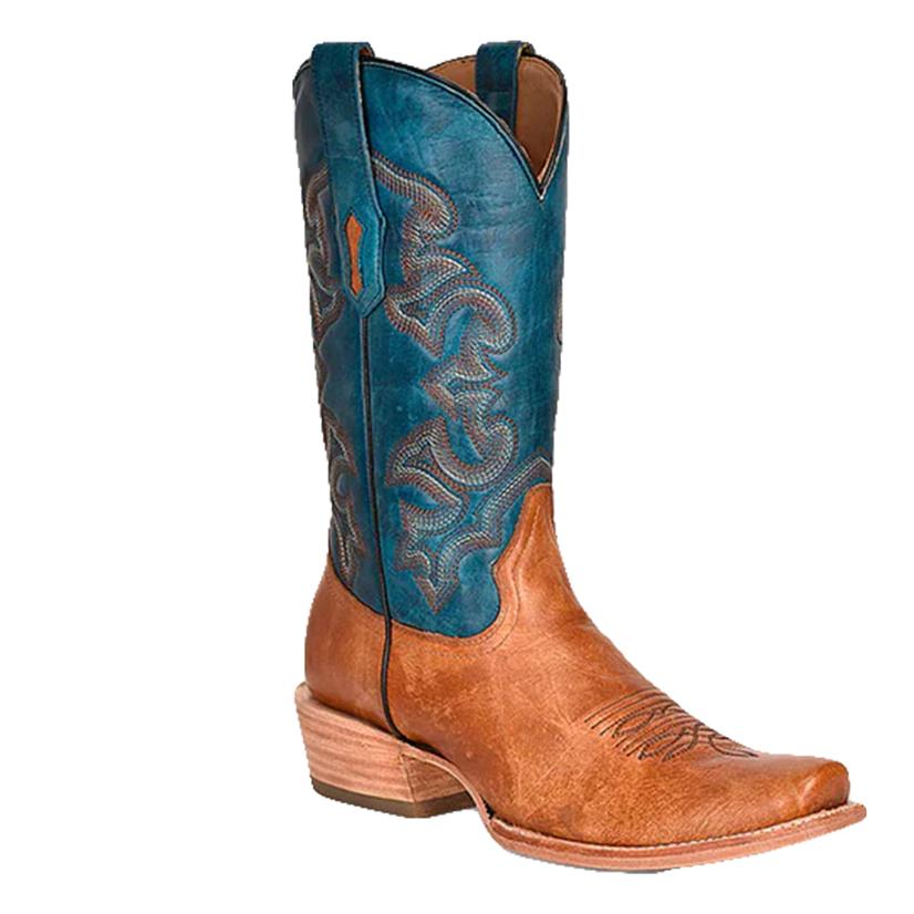 Corral Boot Co.Sand And Navy Blue Embroidered Men's Boot