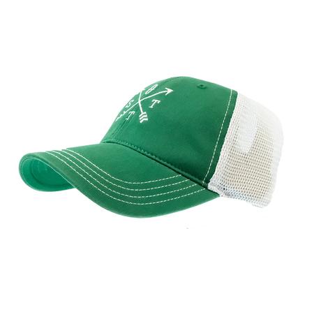 STT Embroidered Compass Green and White Meshback Cap