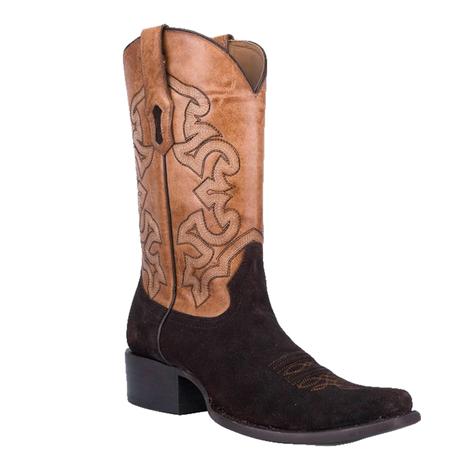 Corral Men's Brown Sand Suede Embroidery Horseman Toe Boot