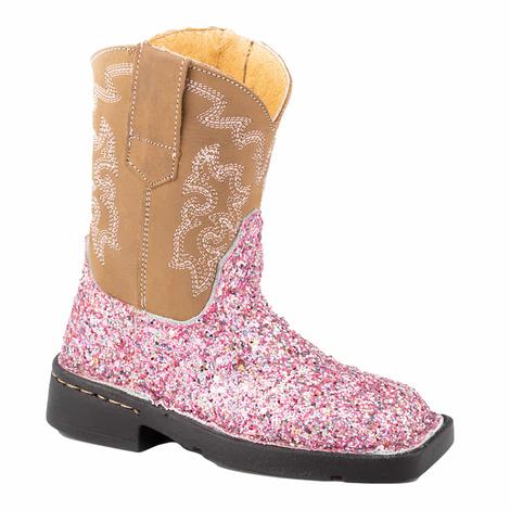 Roper Pink Glitter Queen Girl's Boots