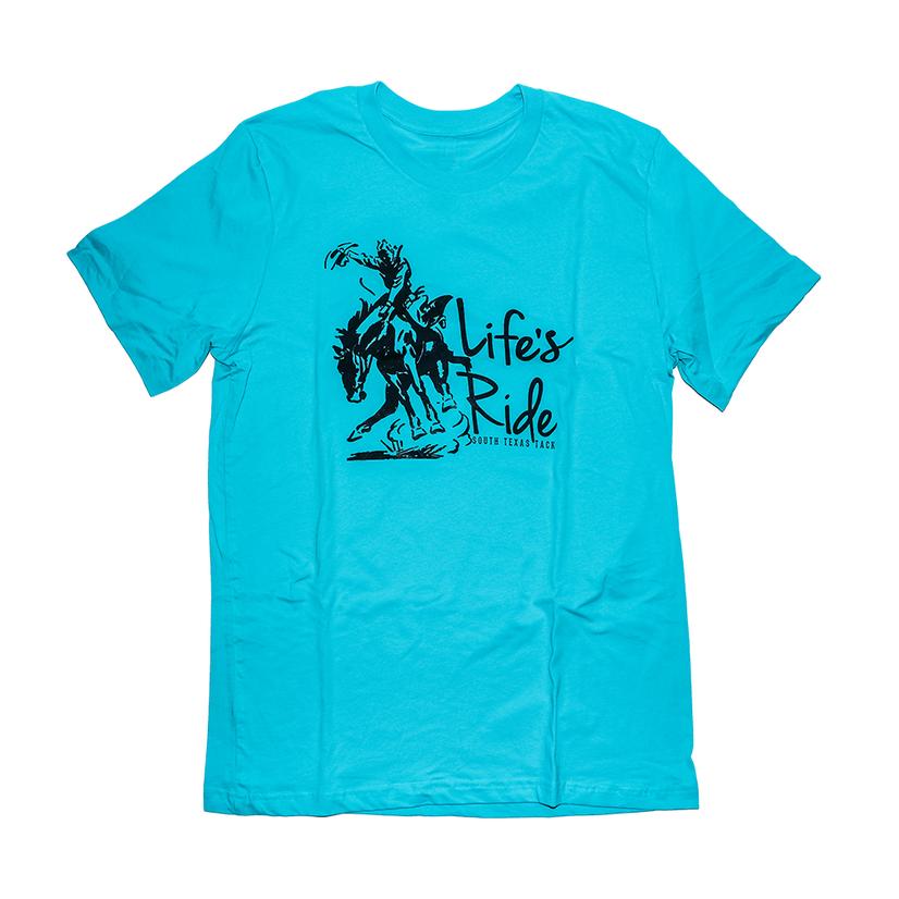  Stt Life's Ride Turquoise With Black Short Sleeve Shirt