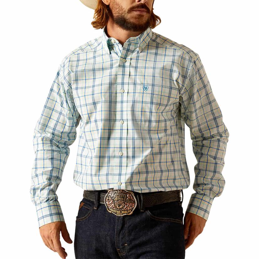  Ariat Pro Series Phelix Aqua Long Sleeve Button- Down Men's Shirt