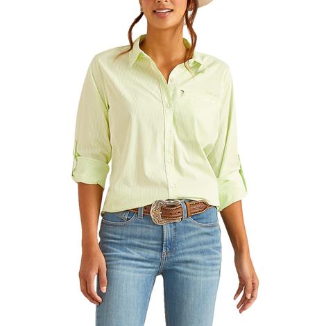 Ariat Venttek Stretch Lime Stripe Long Sleeve Button-Down Women's Shirt