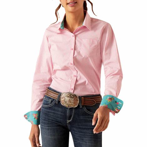 Ariat Kirby Pink Striped Long Sleeve Buttondown Women's Shirt