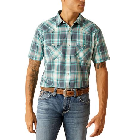 Ariat Retro Harrington Egret Short Sleeve Buttondown Men's Shirt 