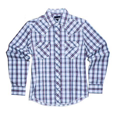 Wrangler Men's Plaid Long Sleeve Pearl Snap Shirt