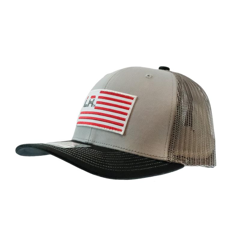  Let's Rope Charcoal Black And Grey Flag Patch Cap