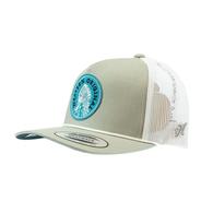 Hooey Grey and White Quanah 5 Panel Snapback Cap