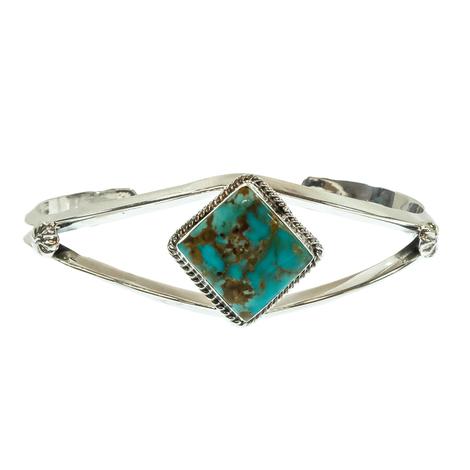 Sonyei Cocho Native American Navajo Sterling Silver Turquoise Bracelet Cuff 