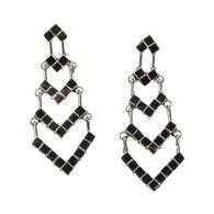 South Texas Tack Black And Sliver Chevron Dangle Earring