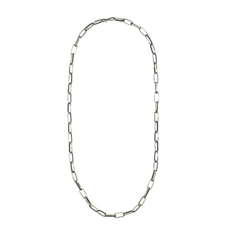 STT Silver Paper Clip Chain Link Women's Necklace