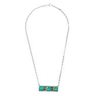Alfred Martinez Kingman Turquoise Native American Navajo Sterling Silver Necklace