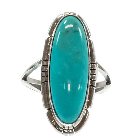 STT Native American Navajo Sterling Silver Turquoise Ring