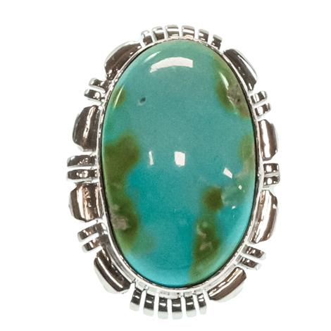 STT Native American Navajo Sterling Silver Sonora Gold Turquoise Ring
