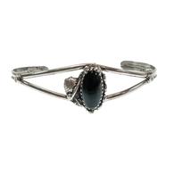 South Texas Tack Vintage Silver Cuff With Black Onyx