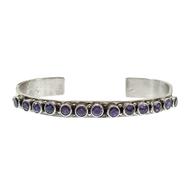 STT Vintage Amethyst Silver and Turquoise Cuff Bracelet Circa 1970-1980