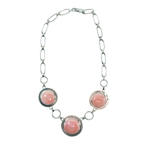 South Texas Tack Pink And Silver Shell Chain Necklace