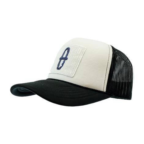 STT Bar Nothing Sequin Patch Black and White Mesh Back Cap