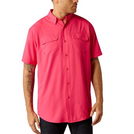 Ariat VentTEK Outbound Pink Hibiscus Short Sleeve Men's Shirt 