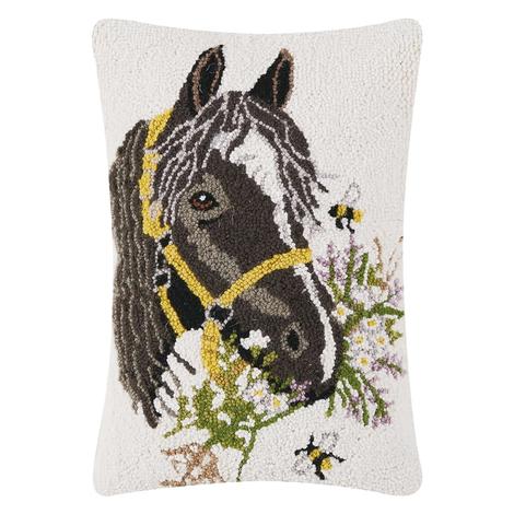 Peking Handicraft Yellow Bridle Horse Hook Multicolor Pillow