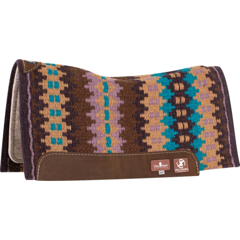 Classic Equine Zone Wool Top Saddle Pad 32 x 34 x .75 MULBERRY/LAVENDER