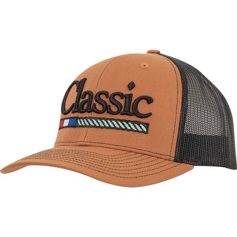 Classic Rope Caramel And Black Puff Embroidery Cap