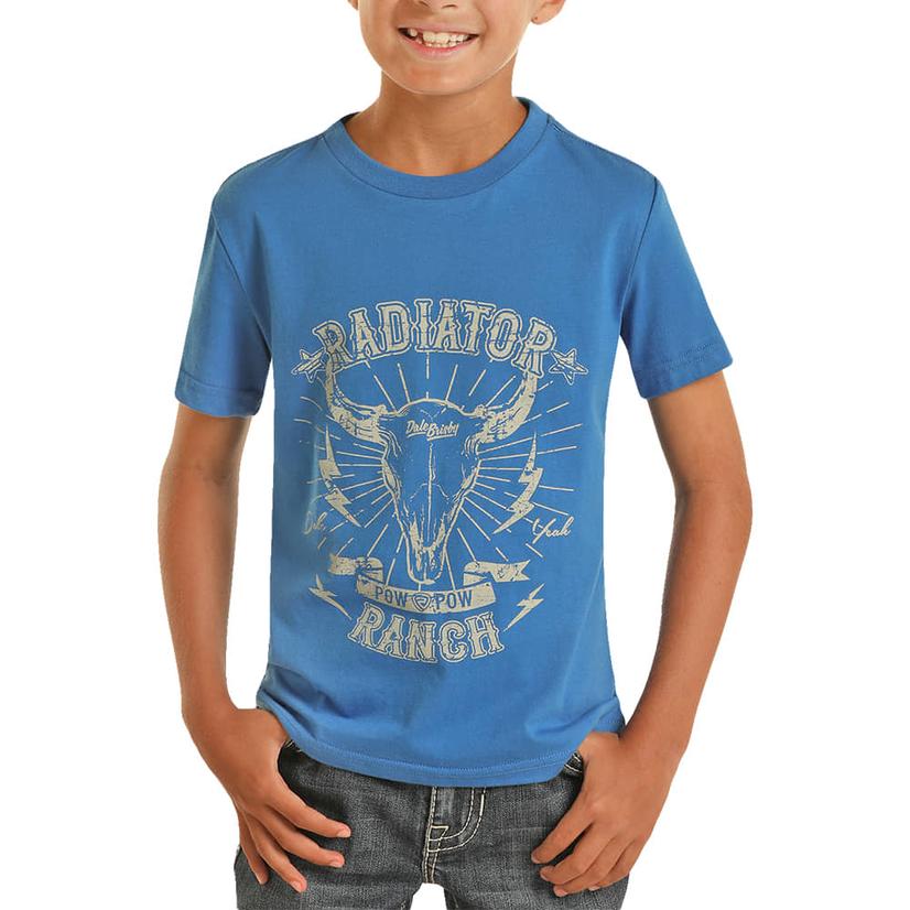  Rock & Roll Blue Dale Brisby Boy's Graphic T- Shirt