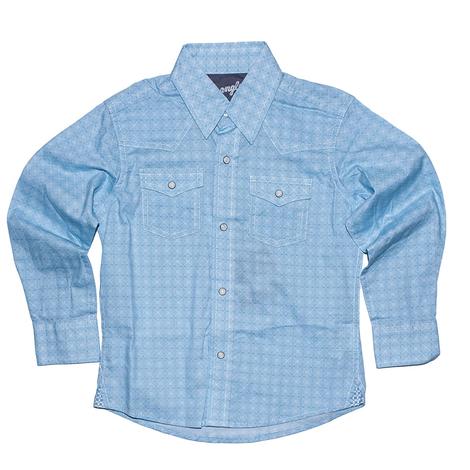 Wrangler Boys Blue 20X Advanced Comfort Long Sleeve Shirt