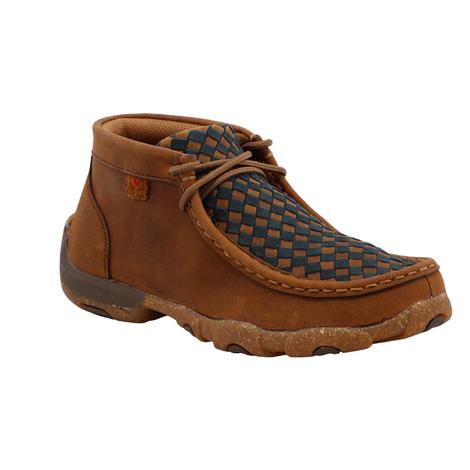 Twisted X Boy's Oil Saddle Midnight Weave Driving Moc Shoes