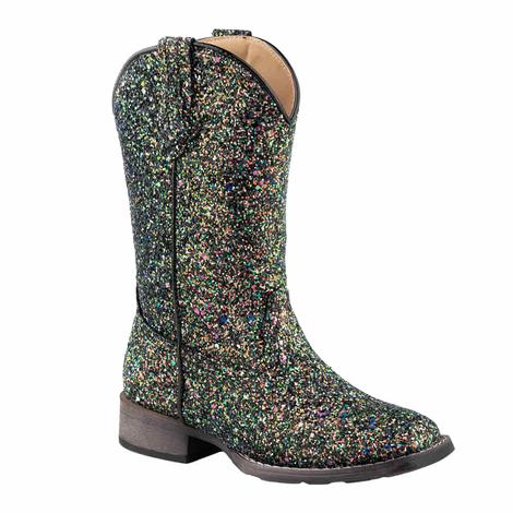 Roper Girl's Black Glitter Galore Youth Boots
