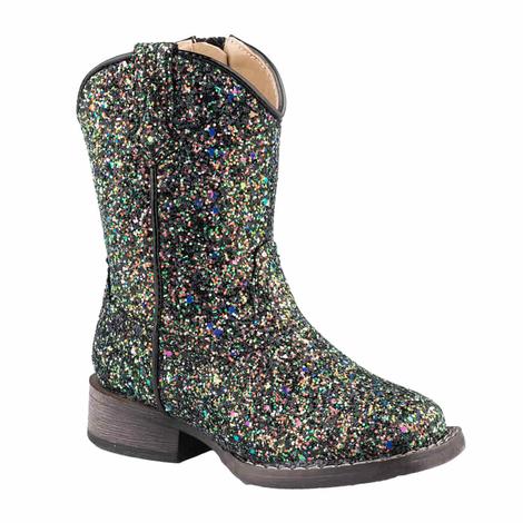 Roper Girl's Black Glitter Galore Boots