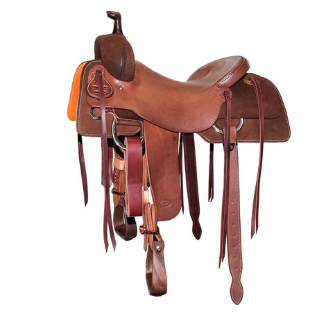 STT Half Chocolate Roughout Half Natural Slickout Ranch Cutter Saddle