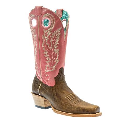Corral Boot Co. Brown And Pink Embroidered Women's Boots