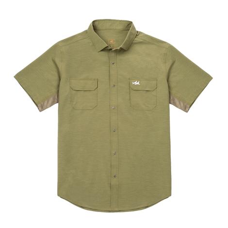 Two Dove Men's Olive Rio Ultimate Outdoor Blend Short Sleeve Shirt