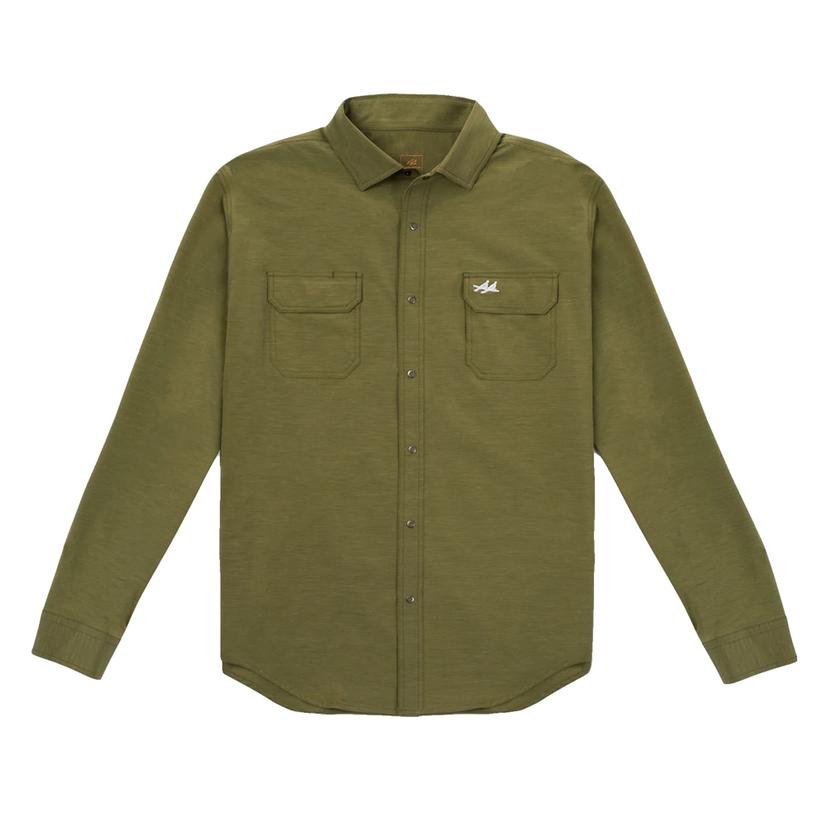  Two Dove Men's Olive Ultimate Outdoor Blend Long Sleeve Shirt