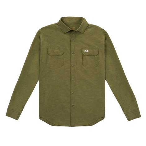 Two Dove Men's Olive Ultimate Outdoor Blend Long Sleeve Shirt