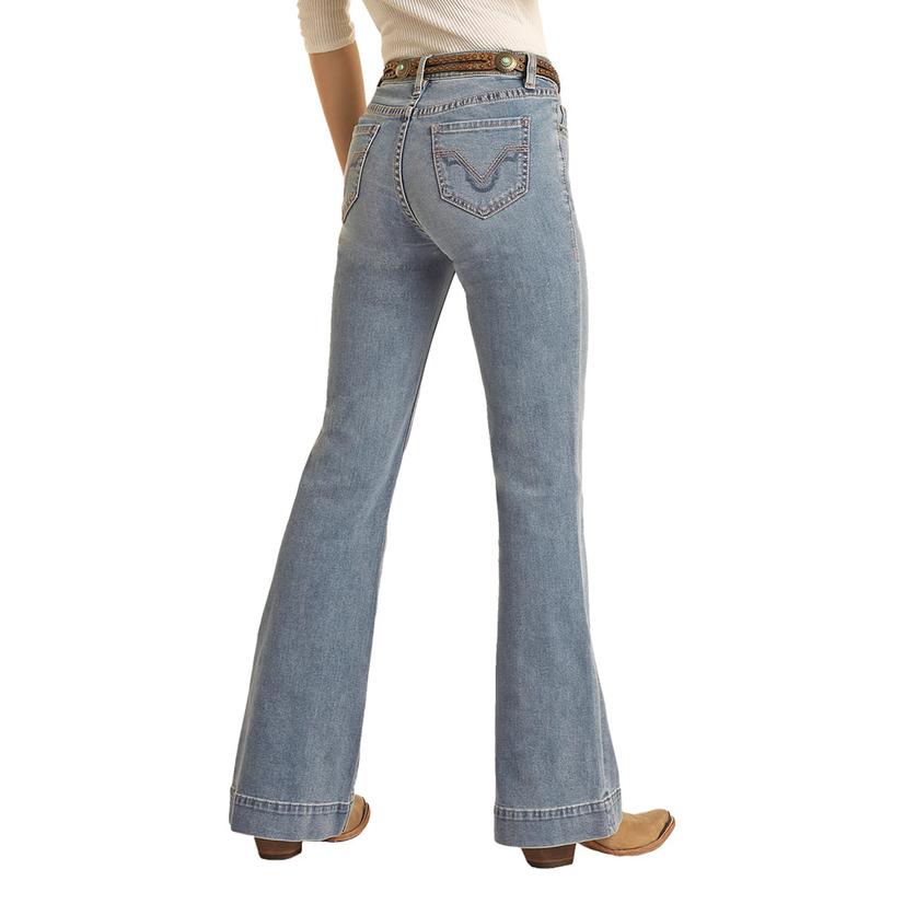  Rock And Roll Cowgirl Light Wash Women's Trouser Jeans
