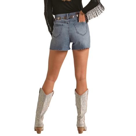 Rock and Roll Cowgirl Studded Indigo Women's Shorts