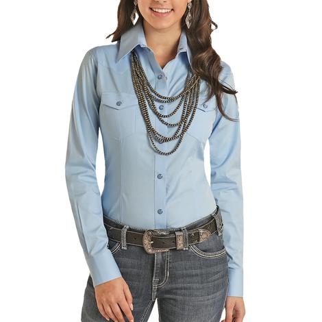 Panhandle Aqua Poplin Long Sleeve Women's Shirt