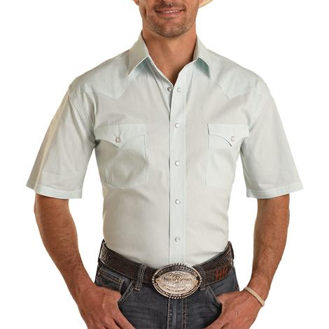 Panhandle Slim Turquoise Tech Snap Short Sleeve Men's Shirt 